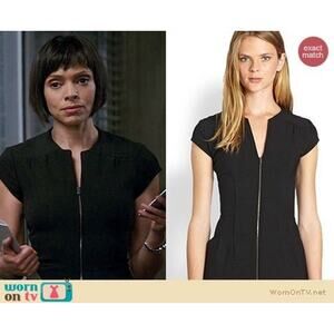 L'Agence Zip Front Black Mini Dress 0